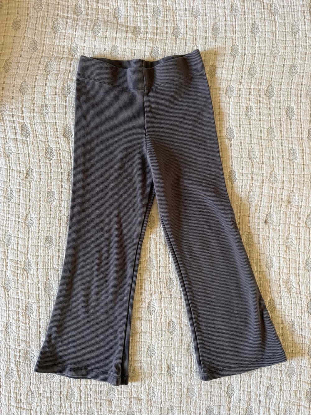 Haute Hippie Girls' Ribbed Stretch Bootcut Pants - Charcoal/purple 5/6